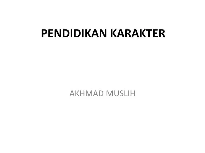 pendidikan karakter