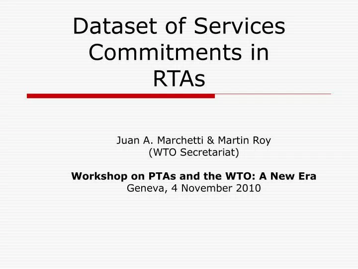 dataset of services commitments in rtas