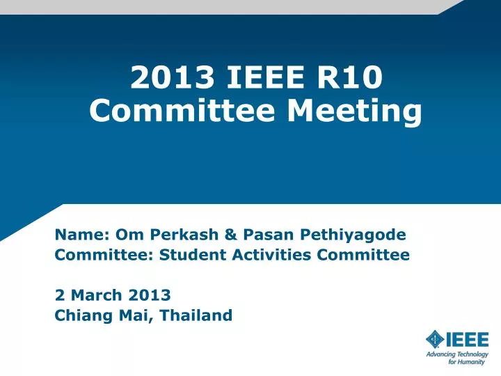 2013 ieee r10 committee meeting