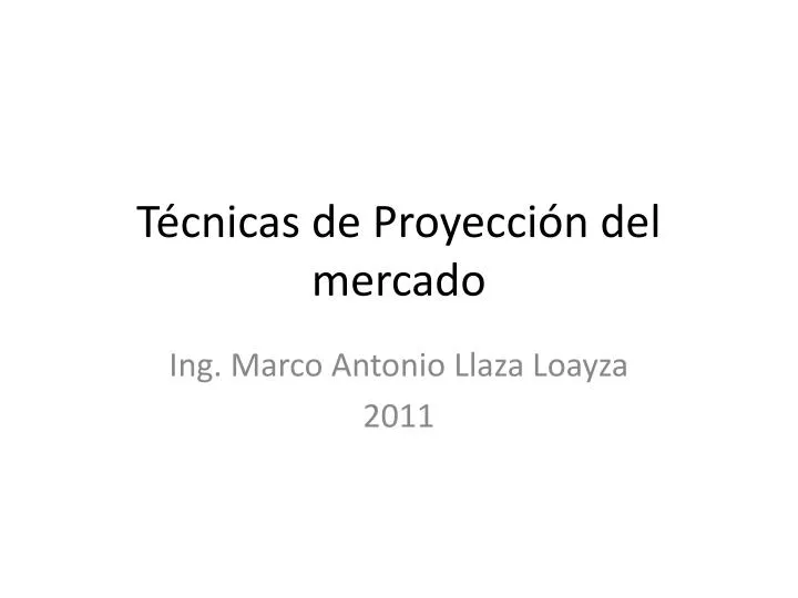 t cnicas de proyecci n del mercado