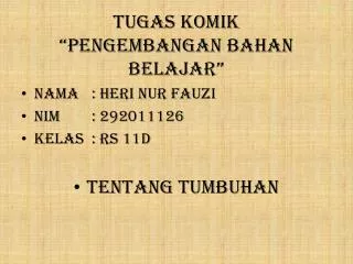 tugas komik pengembangan bahan belajar