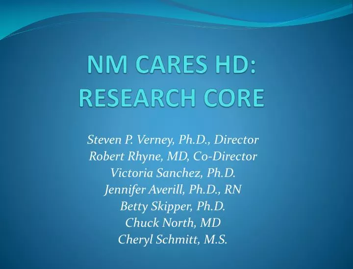 nm cares hd research core