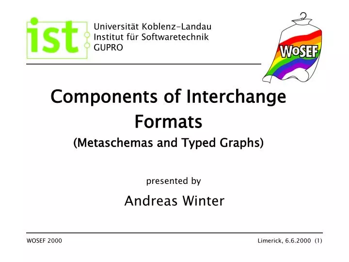 components of interchange formats metaschemas and typed graphs