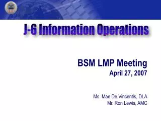 BSM LMP Meeting April 27, 2007