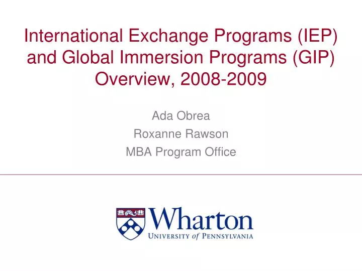 international exchange programs iep and global immersion programs gip overview 2008 2009