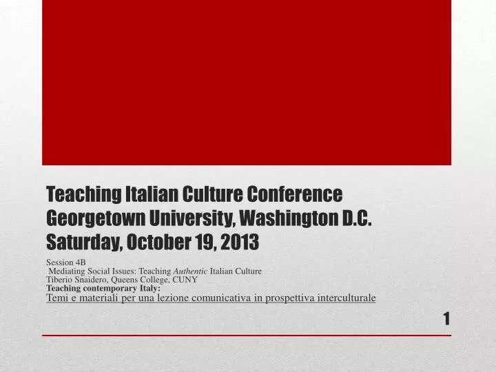 teaching italian culture conference georgetown university washington d c saturday october 19 2013