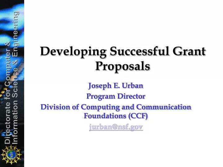 developing successful grant proposals