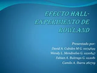 efecto hall experimento de rowland