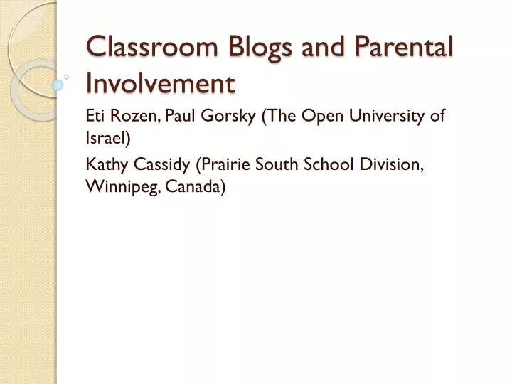 classroom blogs and parental involvement