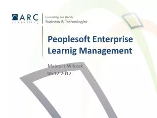 Peoplesoft Enterprise Learnig Management