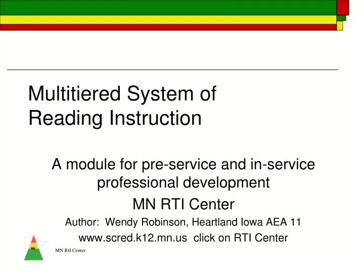 multitiered system of reading instruction