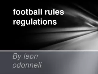 football rules regulations