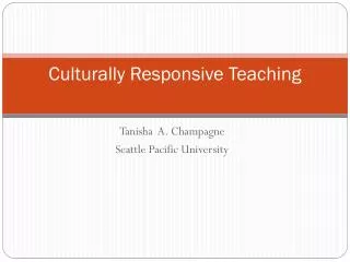 Culturally Responsive Teaching