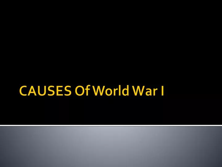 causes of world war i