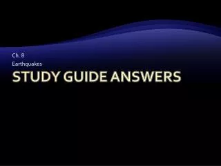 Study Guide Answers