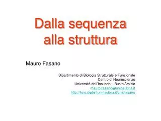 dalla sequenza alla struttura