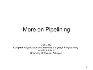 More on Pipelining