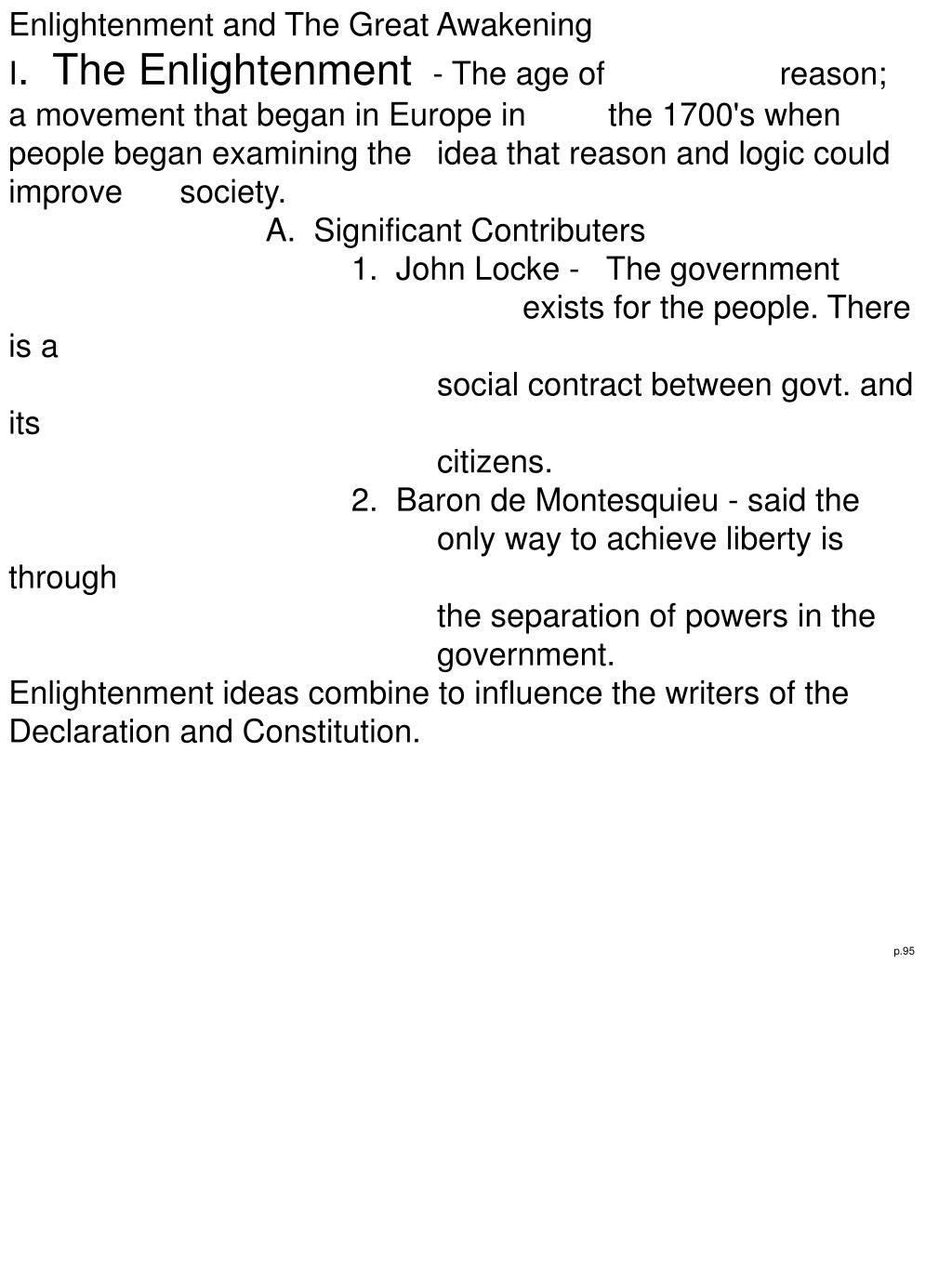 PPT - Enlightenment and The Great Awakening PowerPoint Presentation ...