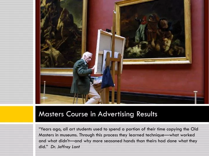 masters course in advertising results