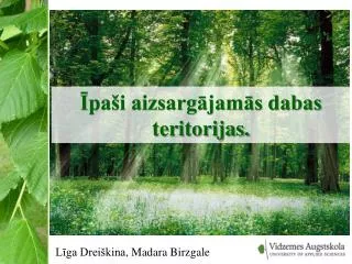 pa i aizsarg jam s dabas teritorijas