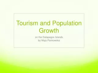 Tourism and Population Growth