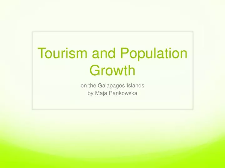 tourism and population growth
