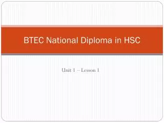 BTEC National Diploma in HSC