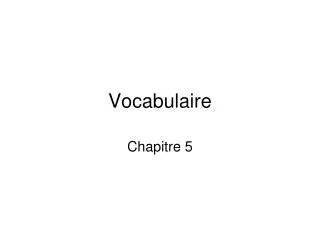 vocabulaire
