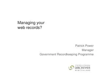 Managing your web records?