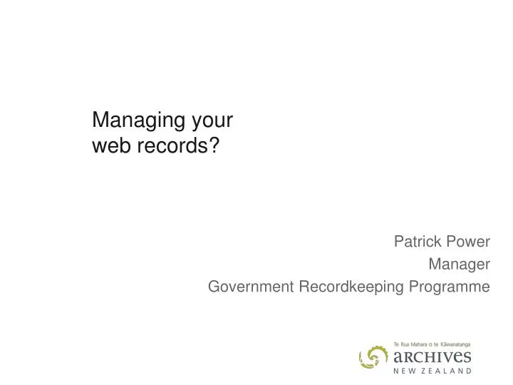 managing your web records
