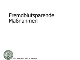 fremdblutsparende ma nahmen