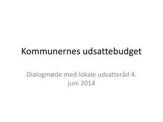 kommunernes udsattebudget