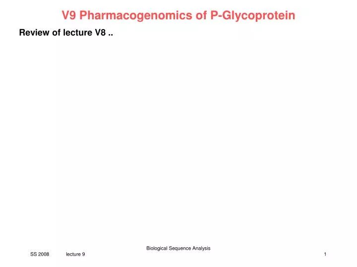 v9 pharmacogenomics of p glycoprotein