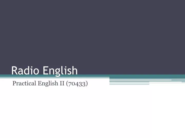 radio english