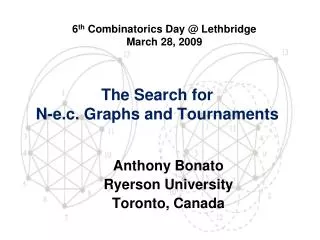The Search for N-e.c. Graphs and Tournaments