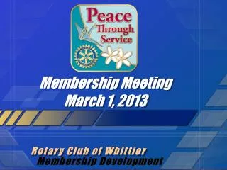 Membership Meeting March 1, 2013