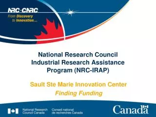 National Research Council Industrial Research Assistance Program (NRC-IRAP)