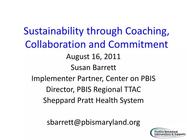 sustainability through coaching collaboration and commitment