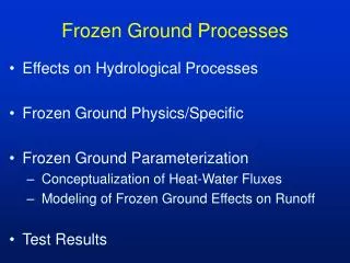 Frozen Ground Processes
