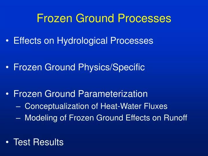 frozen ground processes