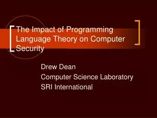 The Impact of Programming Language Theory on Computer Security
