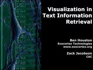 Visualization in Text Information Retrieval