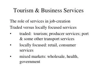 Tourism &amp; Business Services