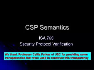 CSP Semantics
