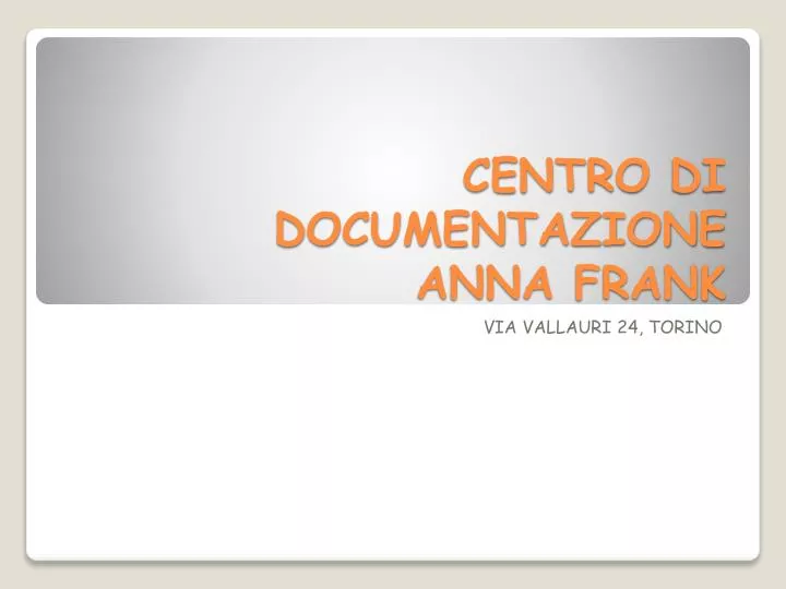 centro di documentazione anna frank