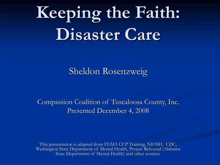 keeping the faith disaster care