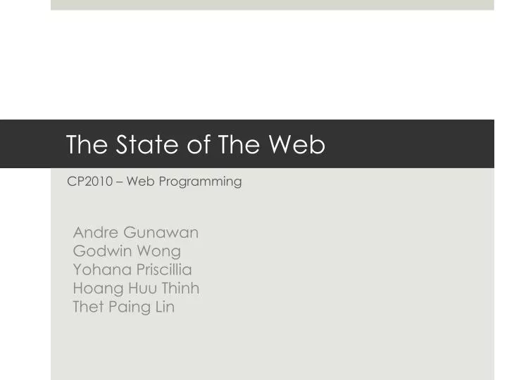 the state of the web