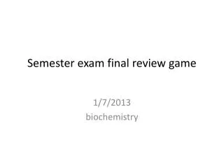 Semester exam final review game
