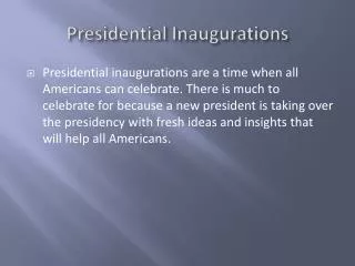 Presidential Inaugurations