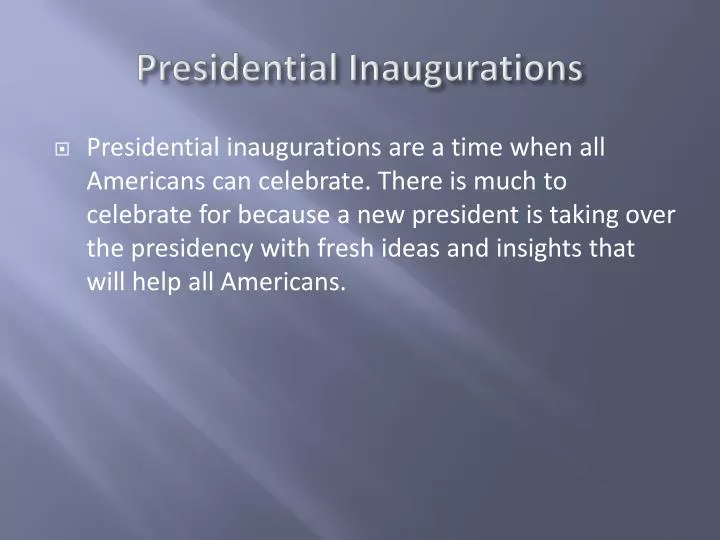 presidential inaugurations